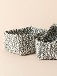 Gordes Gray White Paper Rope Storage Baskets