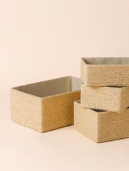 Havre Cream Paper Rope Storage Baskets Set of 4