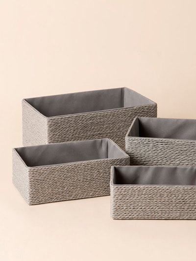 La Jolie Muse Havre Gray Paper Rope Storage Baskets Set Of 4 product