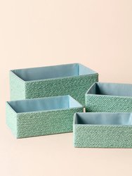 Havre Mint Green Paper Rope Storage Baskets Set of 4