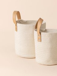 Heric Cotton Rope Storage Baskets Set of 2 - Beige