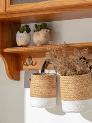Heric Water Hyacinth And Paper Weaving Storage Baskets Set of 2