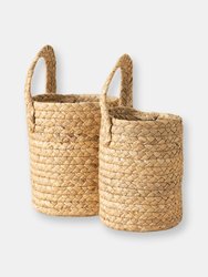 Heric Water Hyacinth Storage Baskets - Brown