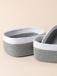 Montrésor Gray & White Cotton Rope Storage Baskets