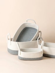 Montrésor White & Dark Gray Cotton Rope Storage Baskets