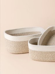 Montrésor White & Desert Cotton Rope Storage Baskets - White