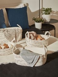 Montrésor White & Tiny Spot Cotton Rope Storage Baskets