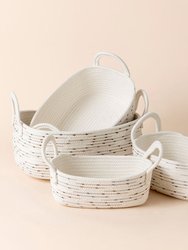 Montrésor White & Tiny Spot Cotton Rope Storage Baskets