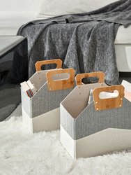 Nonza Gray Modern Magazine Rack Storage Baskets