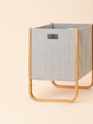 Nonza Modern Gray Bamboo Storage Basket - Gray