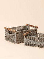 Yvoire Gray Paper Rope Storage Basket - Gray