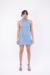 Olivia Cupro Halter Dress - Blue