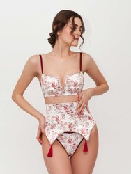 Cupid Corset - Print/ White/ Red