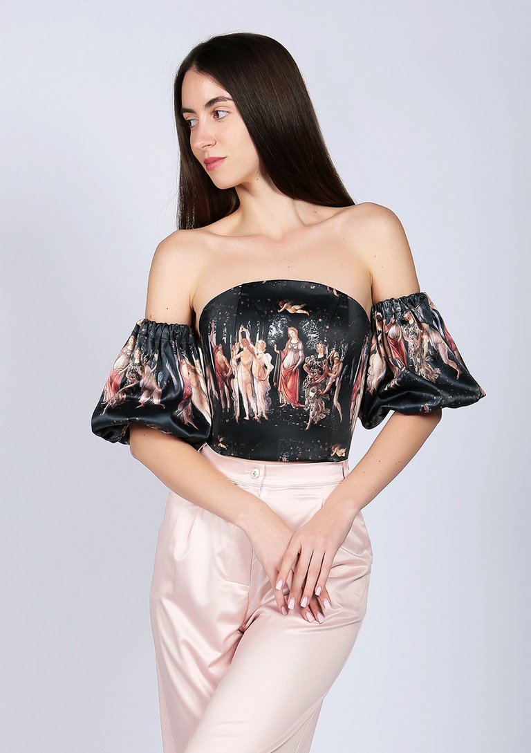 Primavera Top Corset - Black/ Print