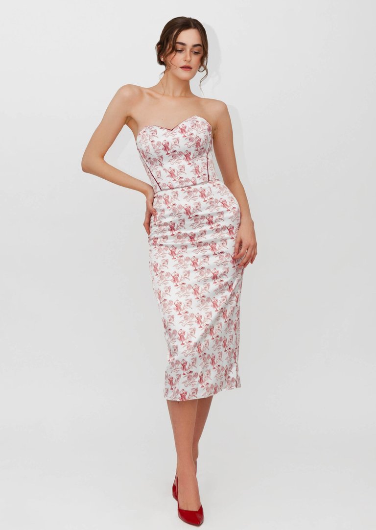 Red Porcelain Skirt - Print/White/Red