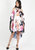 Watercoloured Flower Dress - Beige/ Black/ Pink/ Print/ White