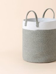 Dolder Cotton Rope Laundry Basket - White/Gray