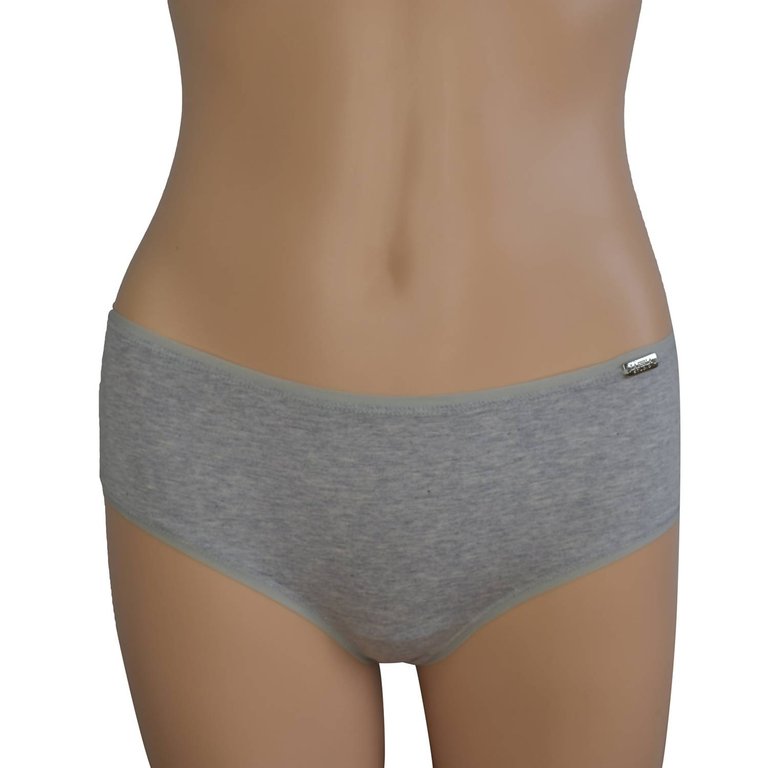 Underwear Cotton Knit Full Cut Panty In Light Gray - Light Gray