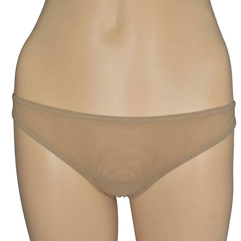 Underwear Semi Sheer Mesh Thong Panty - Nude