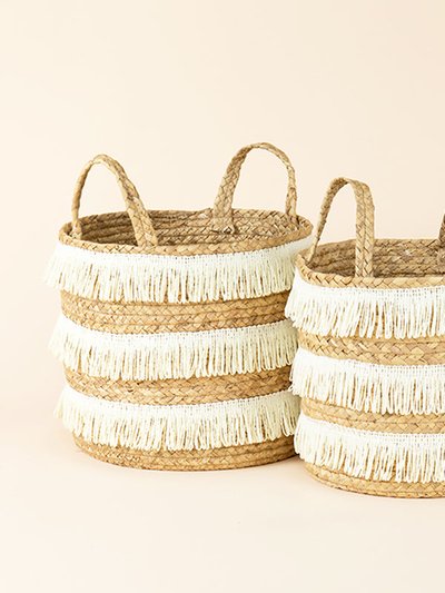 La Porte Chamonix Handmade Water Hyacinth Sewing Storage Basket Set of 2 product