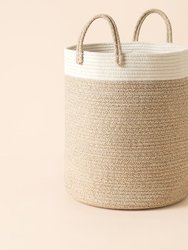 Dolder Cotton Rope Laundry Basket - White / Desert