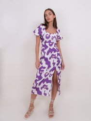 Iris Dress - Purple/White