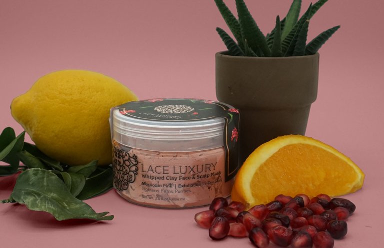 Moroccan Pink Whipped Clay Face & Scalp Mask (Bamboo Face Mask Brush included)