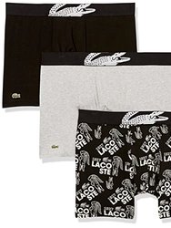 Men's 3-Pack Casual Cotton Stretch Boxer Briefs, Black/White-Silver Chine - Multicolor