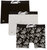 Men's 3-Pack Casual Cotton Stretch Boxer Briefs, Black/White-Silver Chine - Multicolor