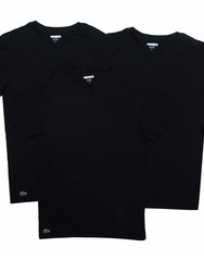 Men's Black V-neck 3-Pack Undershirt Tee - Black