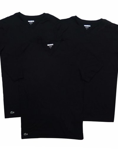Lacoste Men's Black V-neck 3-Pack Undershirt Tee product