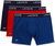 Mens Casual Classic 3 Pack Cotton Stretch Boxer Briefs - Navy Blue/Red/Methylene