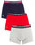 Men's Cotton Stretch Boxer Brief Underwear Multipack - Navy/Red/Grey