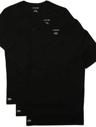 Men's Essentials 3 Pack 100% Cotton Slim Fit V-Neck T-Shirts, Black