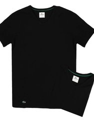 Men'S V-Neck Undershirt T-Shirt 2 Pack - Black