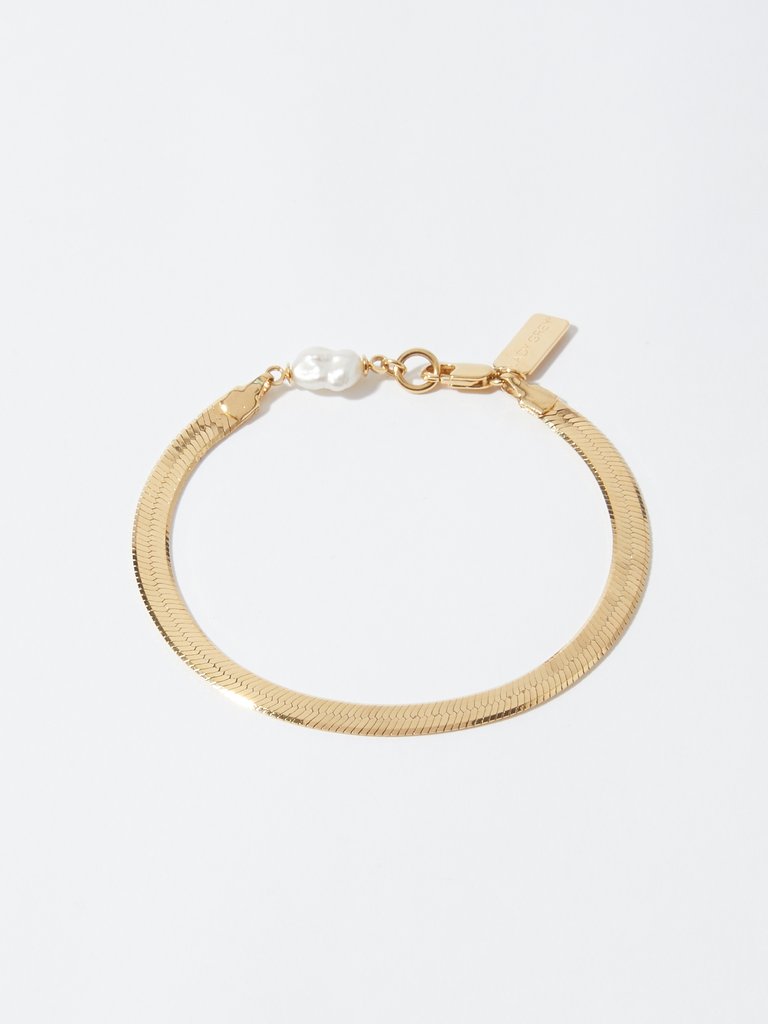Pearl Herringbone Bracelet