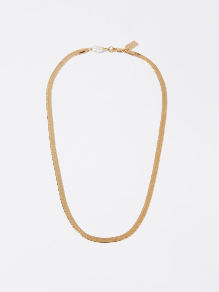 Pearl Herringbone Necklace