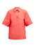 Elbow-Sleeve Cotton Camp Shirt In Poppy - Poppy