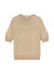 High Crew Neck Cotton Sweater In Beige - Beige