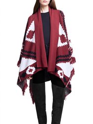 Austin Cape Shawl - Dark Red