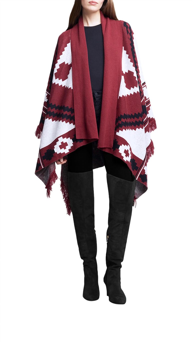 Austin Cape Shawl - Dark Red