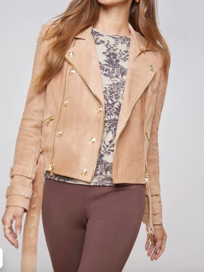 L'AGENCE Billie Belted Jacket In Capuccino Suede product