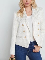 Brooke Blazer In Ivory/Gold - Ivory/Gold