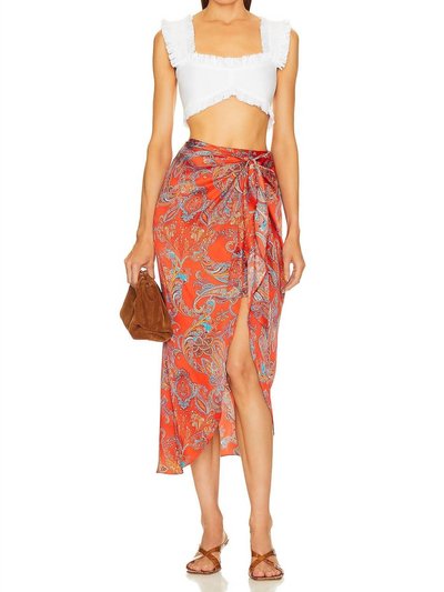 L'AGENCE Esa Sarong Skirt In Fire Red Multi Paisley product