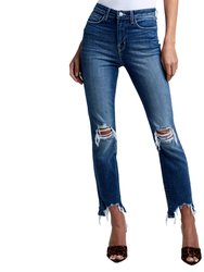 High Line Jean In Distressed Plaza - Distressed Plaza