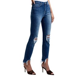 High Line Jean In Distressed Plaza