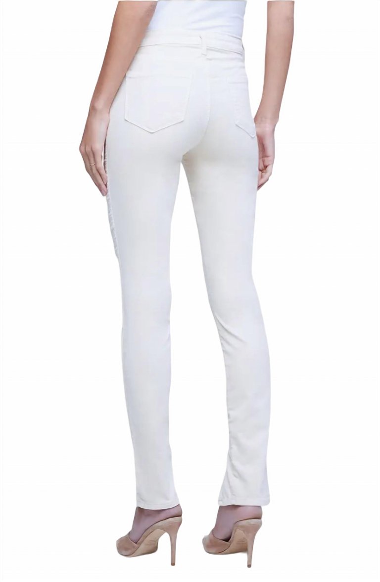 Jyothi Split Ankle Skinny Jeans In Champagne