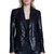 Kenzie Double Breasted Blazer - Matte Black Sequin