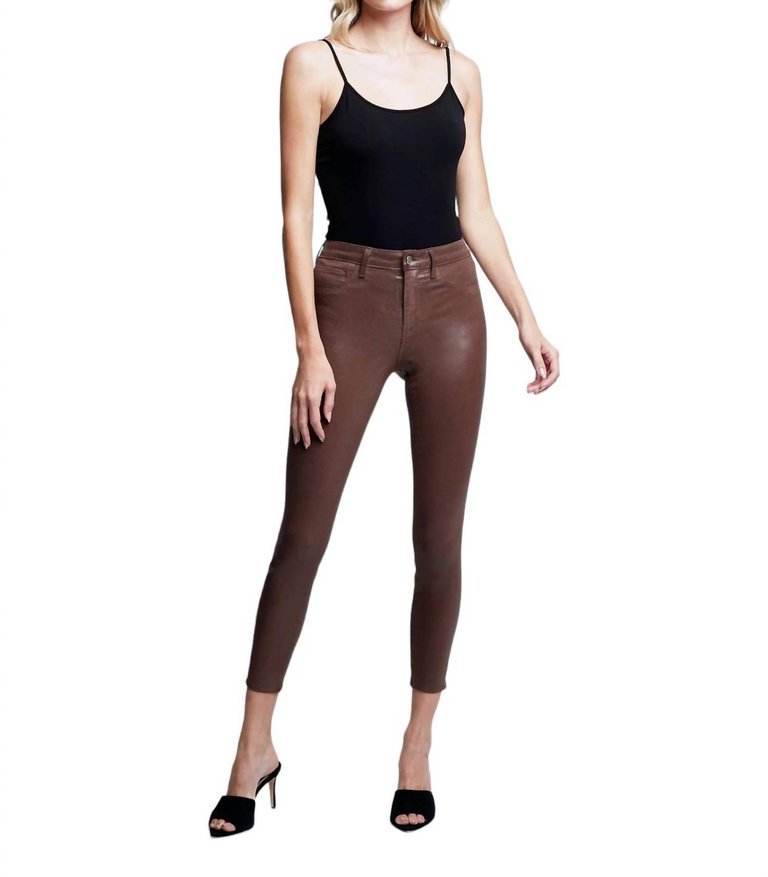 Margot Coated Jeans In Dark Mocha Brown - Dark Mocha Brown