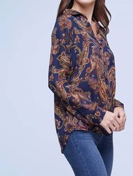 Nina Long Sleeve Sheer Silk Blouse